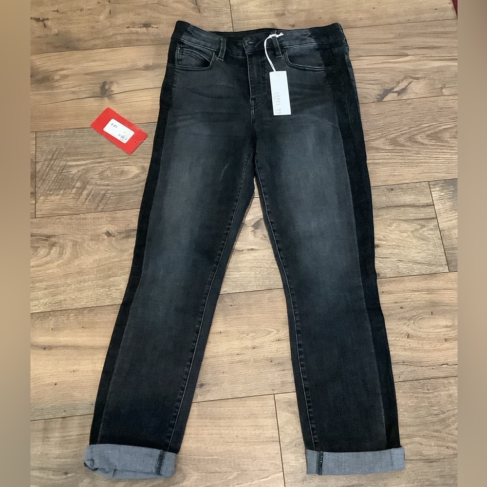 Level 99 Dark Wash Bailey Mid Rise Straight Leg Jeans